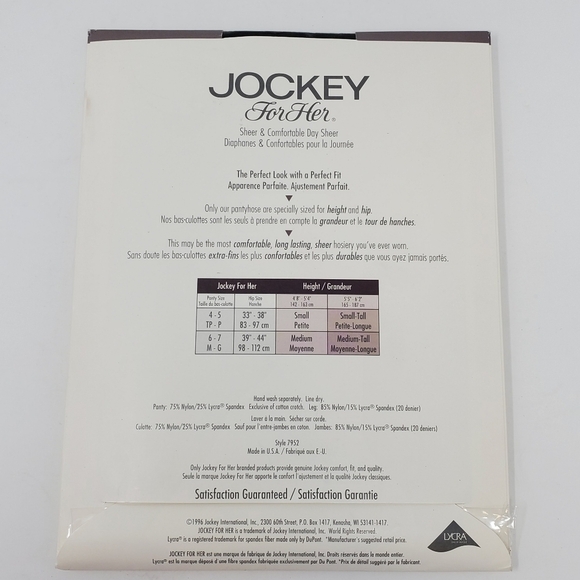 NOS VINTAGE JOCKEY FOR HER LOT OF 3 HOISERY PANTYHOSE NYLON STOCKINGS WOMEN - Picture 8 of 15